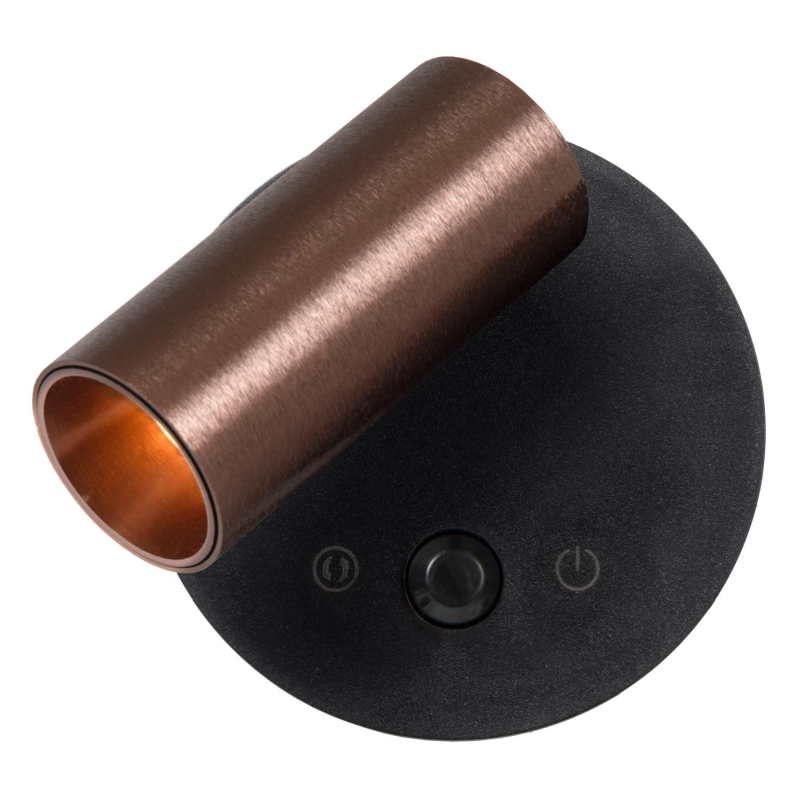 Lucide TONI - Rechargeable Wall spotlight / Wall light - Battery pack - Ø 8,1 cm - LED Dim. - CCT - 1x2W 2700K/4000K - Motion Sensor (deactivatable) - Magnetic - Coffee